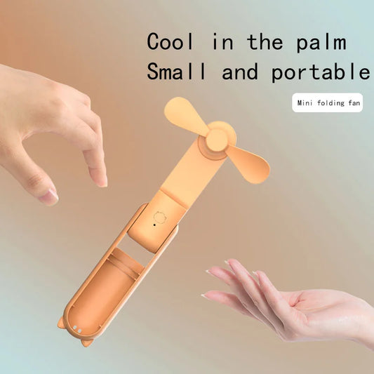 2000mAh Mini Portable Fan USB Rechargeable Cooler Collapsible Handheld Desktop Fan Quiet Foldable Office Home Handy Power Bank