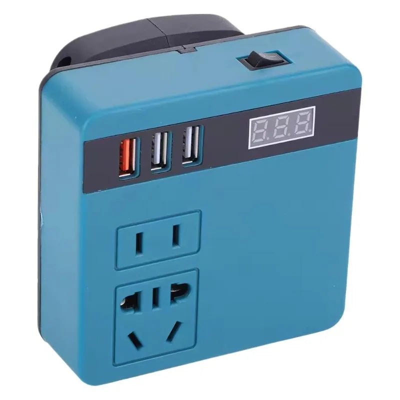 120W Output Smart Transformer 18V/20V–220V Compatible for Makita Dual-outlet Battery-powered Inverters Use for Home and Outdoor