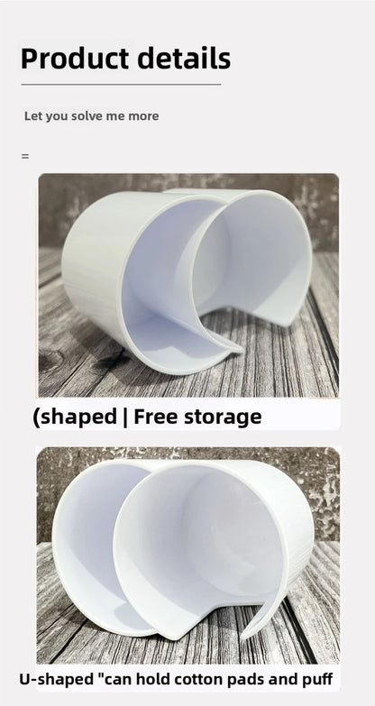 2 in 1 Clear Makeup Organizer Round Acrylic Makeup Removal Cotton Pads Portable Swab Storage Box Cosmetic Make Up Storage Holder