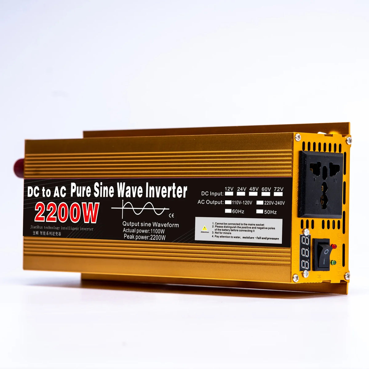 Inverter 12v 220v Pure Sine Wave 1600W 2200W 3000W DC 12v To AC 220V Portable Power Supply Converter Car Solar Inverter