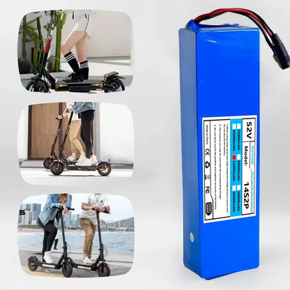 Batterie Li-ion 52V 5200mAH Avec BMS, 14S2P, Batterie 1500W Intégrée Pour Vélos, Scooters, Motos + Chargeur 58,8V2A