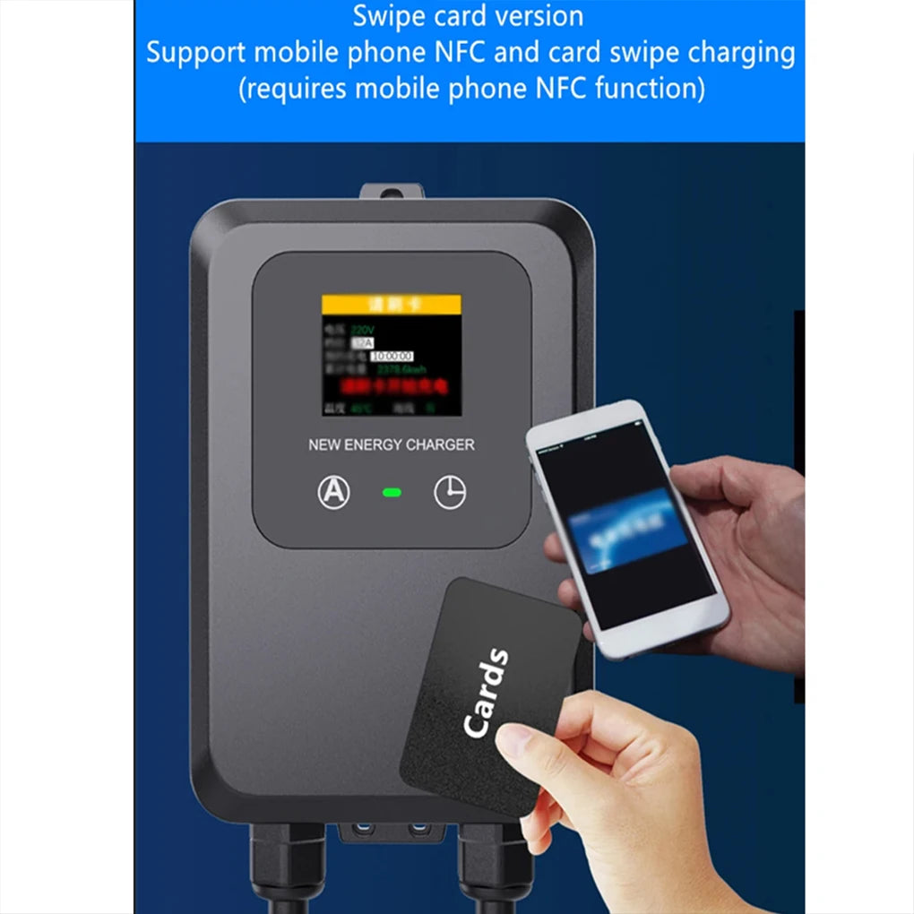 EV Wallbox 5M/10M 7KW 32A Charging Station Car Home EV Wallbox Electric Car EV Wallbox With 5M Cable Color Screen