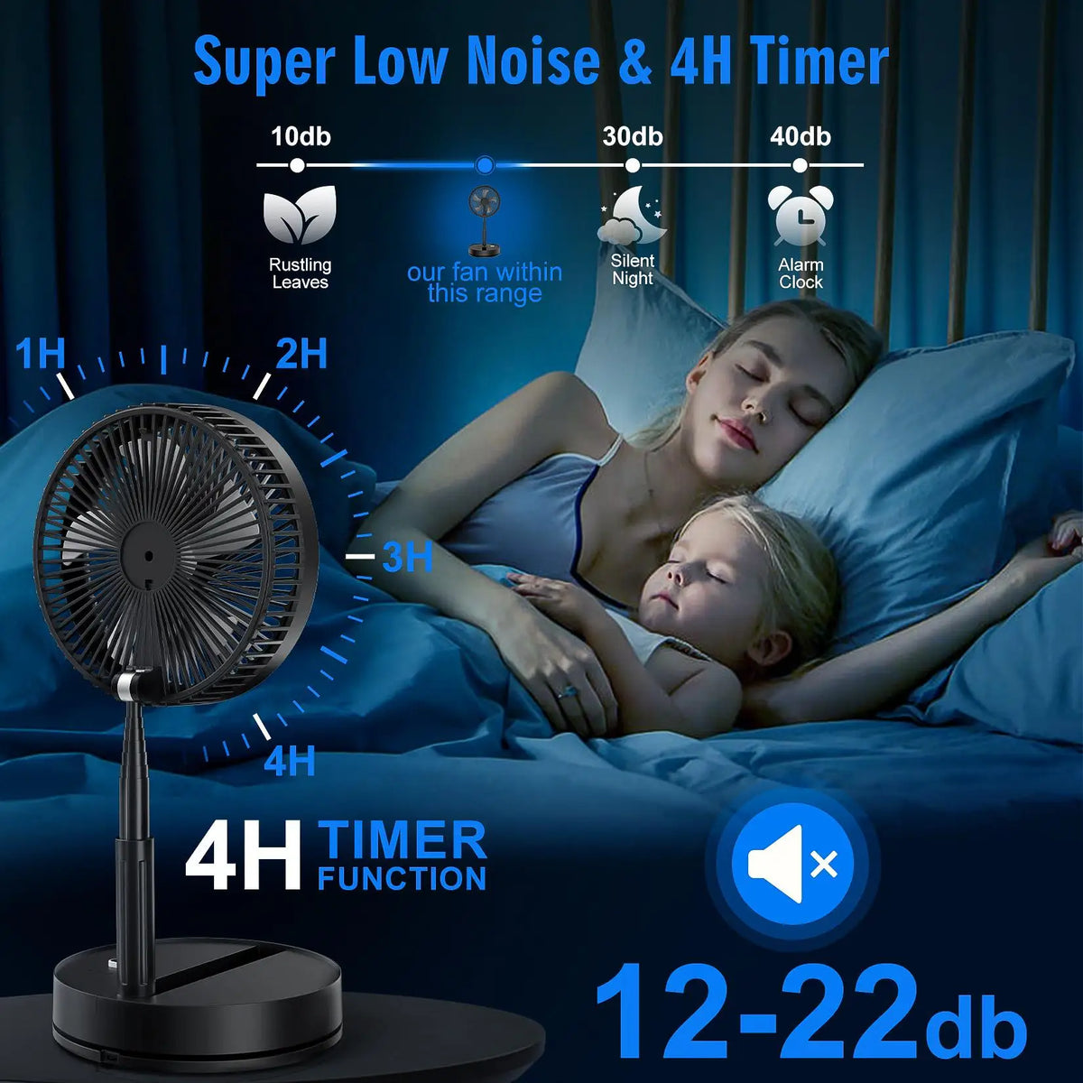 Portable Foldable Rechargeable Fan 7200mah Battery Operated USB C Small Fan Remote Table Desk Fan Folding Standing Pedestal Fans