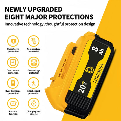 for DEWALT 20V 6000&8000mAh lithium ion battery, dewalt power tool DCB606, DCB205，DCB206，DCBGene，DCB200 MAX，20V dewalt batteries