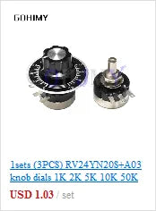 20PCS RM065 Trimmer Potentiometer Adjustable Resistor 500R 1K 5K 10K 20K 50K 100K 200K 500K 1M RM-065 Variable Resistors