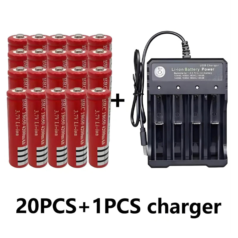 Original 18650 batterie 3,7V 4200mAh wiederaufladbare liion batterie für Led taschenlampe batery litio batterie + USB Ladegerät
