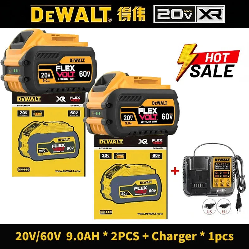 100% Original DeWalt Batteries 20V 6000mAh Li Ion Battery For DCB206 DCB205 DCB204 DCB200 DeWalt Power Tools Air Transport