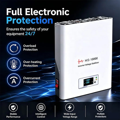 10kW Inverter Voltage Stabilizer | 90-310V Wide Range Input, 220-230V Stable Output | Precise & Fast for Home and Industry