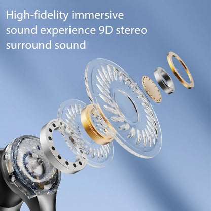 New Mirror Surface Digital Display Soft Silicone Ear Clip Wireless Bluetooth Earphones with Noise Reduction, High-Definition, and Lossless for Sports