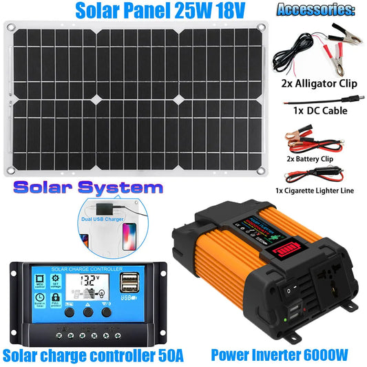 6000W 4000W Solar Power Inverter DC 12V To AC 110V 220V Transformer Power Solar Voltage Converter Modified Sine Wave Inverter