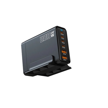 200W Gallium Nitride Multi Port Charging Station - Electronic Devices for Mobile Phones/Tablets Can Be Charged Simultaneously