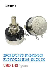20PCS RM065 Trimmer Potentiometer Adjustable Resistor 500R 1K 5K 10K 20K 50K 100K 200K 500K 1M RM-065 Variable Resistors
