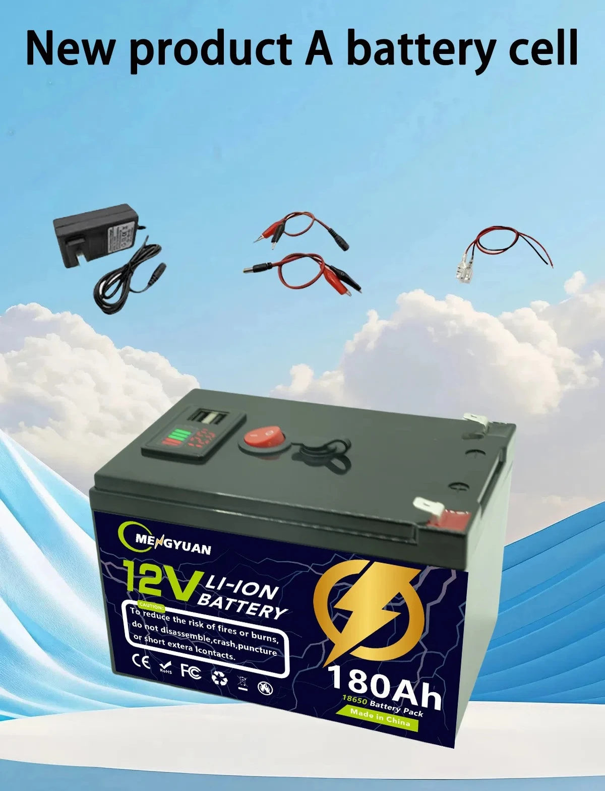 12V 200Ah Lithium LiFePO4 Deep Cycle Battery 4000+ Cycles Rechargeable Battery for Solar/Wind Power Small UPS Lighting More