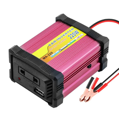 220W Automobile Inverter 12V To 220V Converter Car Inverters 1+1 USB Charger Port 220V AC Powe Socket Storage Batteries Inverter