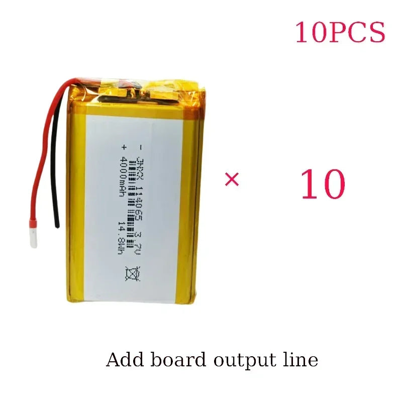 114065 Lithium Polymer Battery 3.7V 4000mAh Li-po Rechargeable Batteries for Power Bank Beauty Instrument Headphone Tachograph