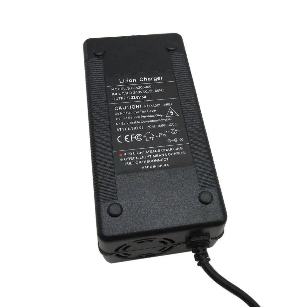 33.6V 5A 3A Lithium Battery Charger 28.8V 5A 29.6V 8S Li Ion 20AH 30AH Batterie Fast Charger DC Connector With Fan