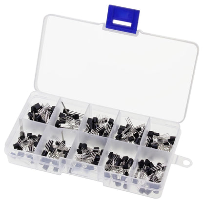 Transistor Kit Assortment Box 10 Values TO-92 2N2222 2N2907 2N3904 2N3906 S8050 S8550 A1015 C1815