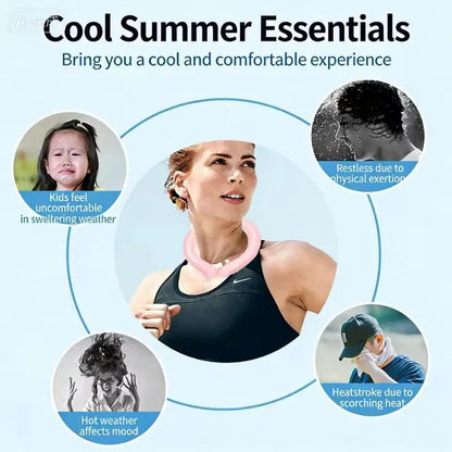 Summer Outdoor Ready Neck Cooling Tube and Ice Ring Reusable for Instant Cool Relief