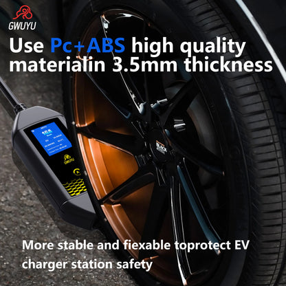 Portable EV Charger 3.5KW AC EV Charging Station Type2 J1772 GBT Portable EV Charging Pile with 2.8 Inch LCD Screen APP Control