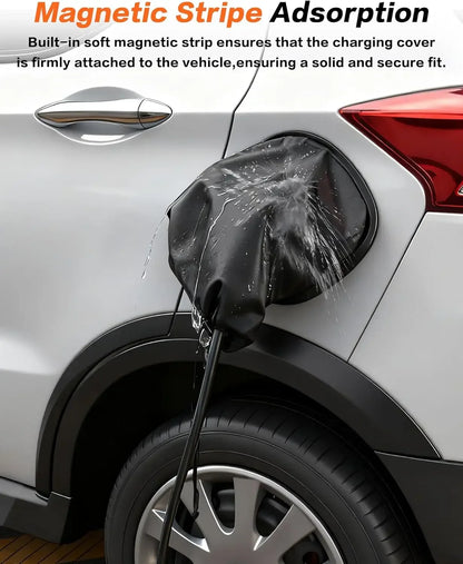 Waterproof Charging Port Cover EV Charger Cover Rain Snow Protection Magnetic Adsorption Universal for Most Electric Cars