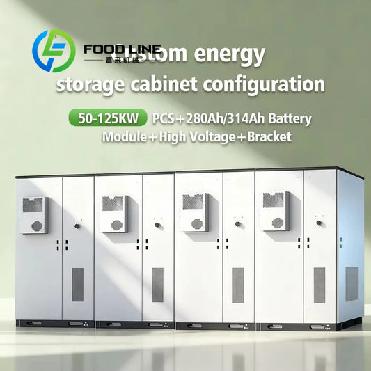 80KW 100KW All One Commercial Industrial LiFePO4 Lithium Ion Cabinet 225kWh 241kWh Off-grid Energy Storage System Air Customize