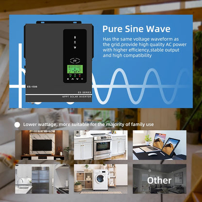 Anern 3000W 1600W 1500W 1000W Hybrid Inverter 24V 12V Buil in 80A MPPT Off Grid Solar Inverters MAX PV 400Vdc 150Vdc