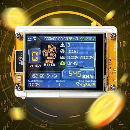 New-1Pc Nerdminer 1060KH/S NMMiner Upgraded Hashrate 2.8 Inch Smart Display Bitcoin Crypto Solo Lottery Miner Nerdminer