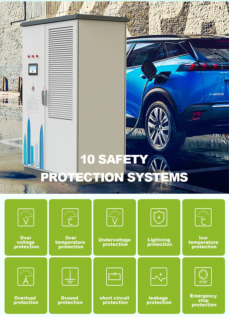 240KW Commercial EV DC Charger Rapid Charging Station for Electric Vehicles Public Parking Highway Rest Areas