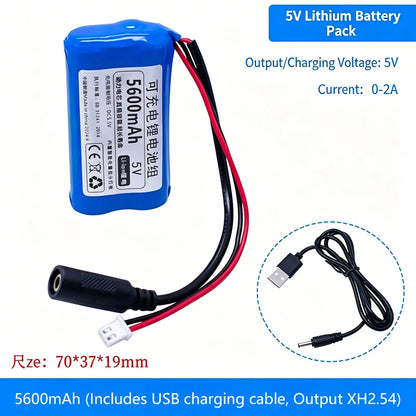 5V Rechargeable Lithium Battery Pack, 3000-11200mAh with 0-2A Output for Microcontroller & IoT Projects