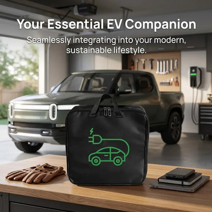 EV Cable Organizer Bag Electric Car Charger Box  Waterproof Car Battery Cable Handled Bag EV Car Charging Gun Storage Organizer