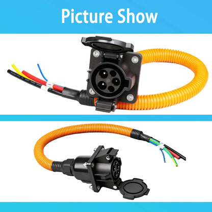 Ev Car Type1 Socket Charging Connector 16A/32A EVSE J1772 with 0.5M/1M Cable for Electric Vehicle Charger Type 1 Male Socket