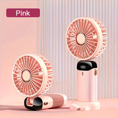 1200mAh Portable Mini Fan With LED USB Battery Fans Rechargeable Cool Cooler Small Foldable Handheld Desk Bedroom Indoor Home