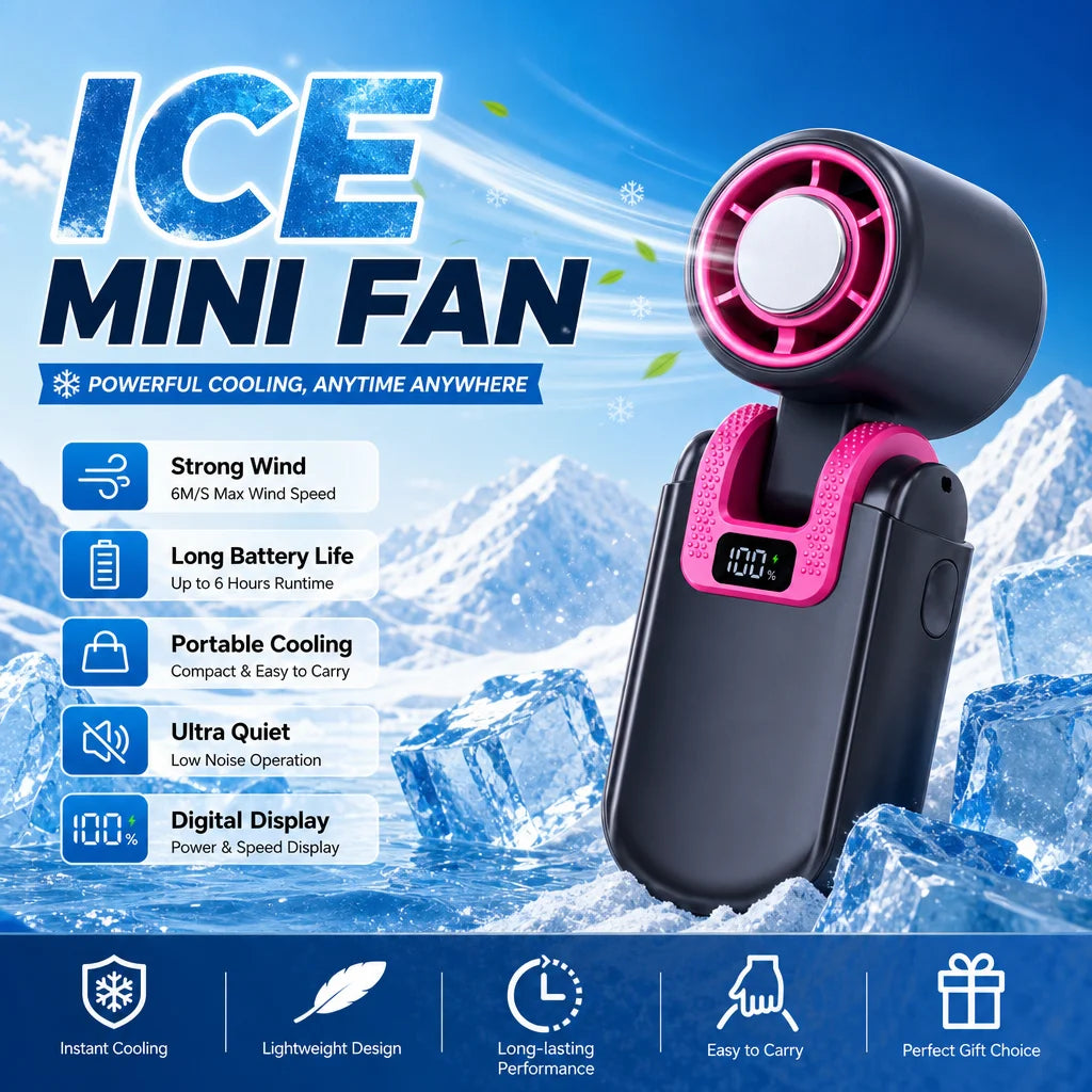 USB Rechargeable Bladeless Handheld Fan Mini Portable Personal Fan High Speed 120 Gear Turbo Airflow Eyelash Fan