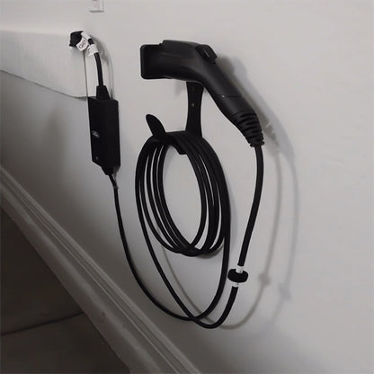 EV Charger Cable Holder Stainless Steel J1772 Charger Holder Wall Mounted Cable Organizer For EV Charging Accessories
