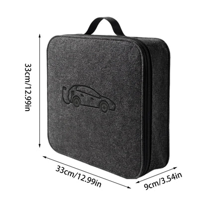 Auto EV Charging Jumper Storage Bag Charging Gun Storage Bag Portable EV Charger Cable Bag New Energy Vehicle Waterproof