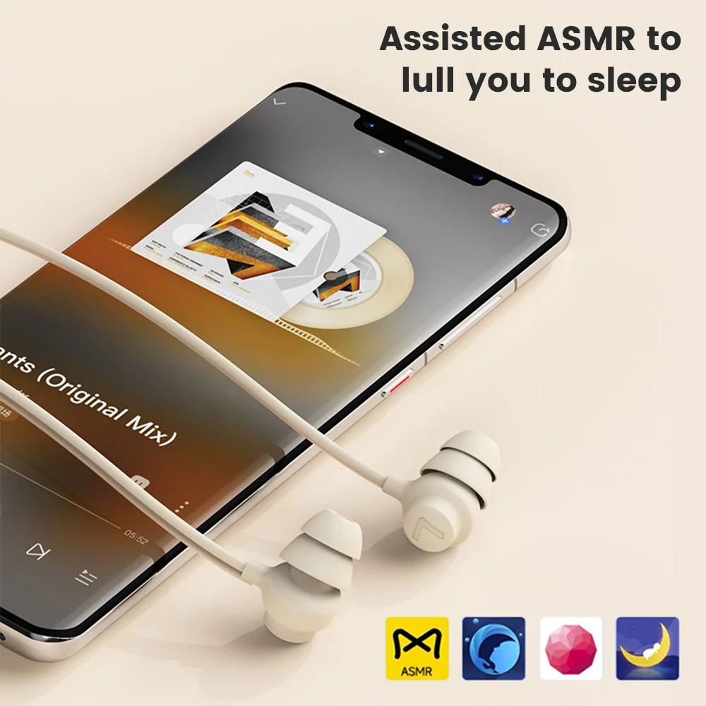 Elbow 3.5mm Wired Earphones Silicone Handsfree Sleep Headphones HiFi Sound Earbuds In-line Control Headset In-ear With Mic