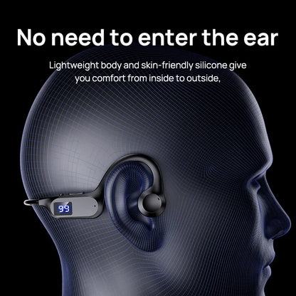 X7 Wireless Bluetooth Earphones, Sports-Style Air-Conducting LED Battery Display, Memory Card Insertion Support