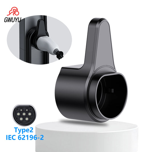 GWUYU EV Charger Plug Holder for Electric Vehicle Type2 Charging Cable Organizer Plug Stand Extra Protection Wallmounted