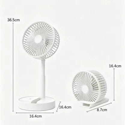 Portable Foldable Desktop Fan USB C Rechargeable 1800mAh Battery 3 Speed Ultra Quiet Fan for Home Office Bedroom Dorm Mini Fan