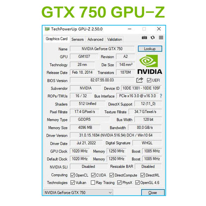 MLLSE GTX 750Ti 4GB Graphics Card GDDR5 128Bit DVI VGA PCI-E 3.0 Geforce GPU Gtx 750 8gb Gaming Video Card Placa De Video