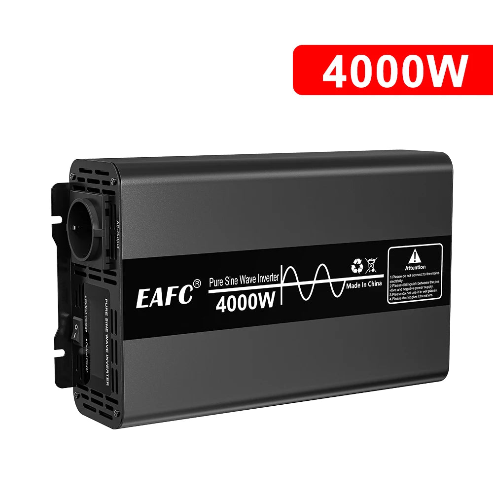 Car Inverter 4000W 5000W Pure Sine Wave Inverter Power DC 12V To AC 220V Voltage 50HZ Converter Solar for Home Outdoor RV