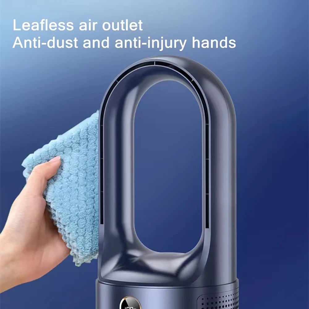 Electric Rechargeable Fan Bladeless Floor Standing Fan Cooling Child Safety Tower 2000mAh Fan Household Air Cooler  6 Gears