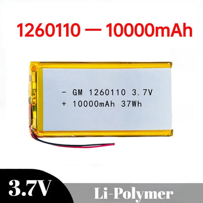 1260110 Battery 10000mAh 3.7V High Power Polymer Lithium for Power Bank GPS High Capacity 100% Real Capacity Lithium Batteries