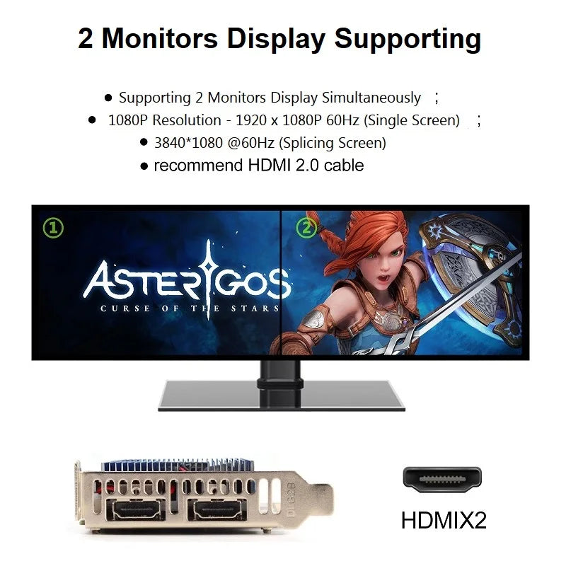 SRhonyra GT730 4GB Low Profile Graphics Card GDDR3 PCIe 2.0 x16 2 HDMI 1080P Mini ITX SFF Desktop PC