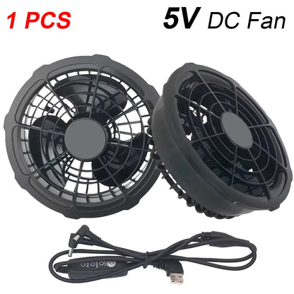 5V / 12V DC Cooling Fan 1 or 2 PCS For Air Conditioner Vest Jacket Summer Outdoor High Temperature Work Fishing Vest Cool Fans