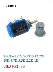 20PCS RM065 Trimmer Potentiometer Adjustable Resistor 500R 1K 5K 10K 20K 50K 100K 200K 500K 1M RM-065 Variable Resistors