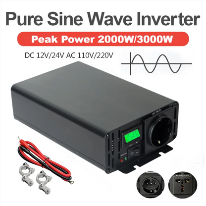 Inverter 12V 24V 48V 60V 72V To AC 110V 220V 230V Pure Sine Wave 50Hz 60Hz 2000W 3000W Car Power Inverter Frequency Converter