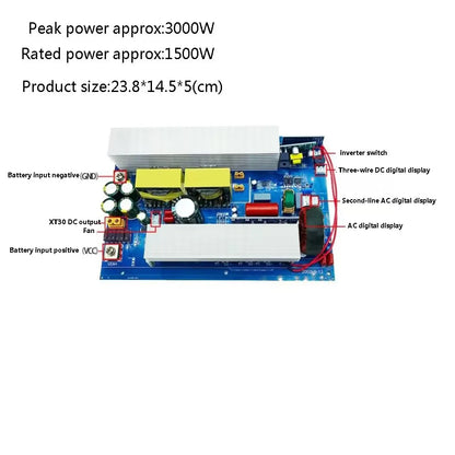 Pure Sine Wave Inverter Motherboard 12V 24V to 220V 1000W 3000W 6000W Transformer Converter Solar Off Grid Power Inverters
