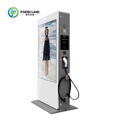 Customized ev charging station integrated lcd advertising display digital signage for commercial plaza retail business operators