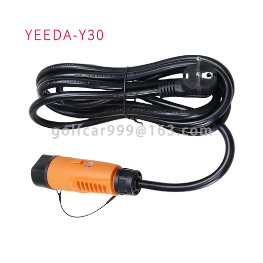 EV Portable Charger AC110-220V 16A YEEDA Y-30 Plug with EU plug 10FT Charging Charger Cable for Golf Carts
